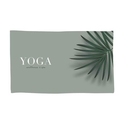 Luxe handdoek inclusief je eigen unieke full colour opdruk. Bestaat uit 30% RPET, 10% polyester en 60% katoen (350 g/m²). De handdoek is licht in gewicht en absorbeert prima. Comfortabel en zacht. Per stuk verpakt in cellofaan.