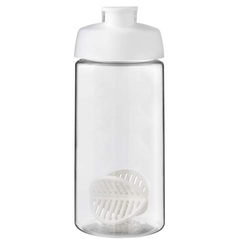 Bouteille de sport à simple paroi avec boule de shaker pour assurer un mélange homogène des boissons protéinées. Dispose d’un couvercle antifuite avec fermeture à clapet et d'une conception antidérapante. Capacité de 500 ml. Fabriquée au Royaume-Uni. Emballée dans un sac en plastique PE recyclé. Sans BPA.