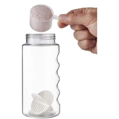 Bouteille de sport à simple paroi avec boule de shaker pour assurer un mélange homogène des boissons protéinées. Dispose d’un couvercle antifuite avec fermeture à clapet et d'une conception antidérapante. Capacité de 500 ml. Fabriquée au Royaume-Uni. Emballée dans un sac en plastique PE recyclé. Sans BPA.