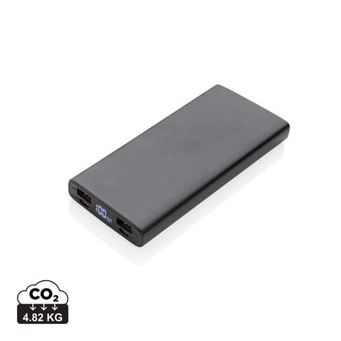 Charge all your mobile devices with the fastest charging speed possible. This aluminium 18W PD powerbank comes with an ultra fast type C output and a QC 3.0 USB A output. The item has a 10000 mah A grade li-polymer battery to charge your device up to 5 times. With battery indicator lights to show the remaining energy level. Micro USB Input 5V/2A; Type-C Input 5V/3A, 9V/2A, 12V/1.5A; USB output 5V/2.1A; QC 3.0 output 5V/3A,9V/2A,12V/1.5A; Type-C Output 5V/3A,9V/2A,12V/1.5A 18W max(PD 3.0) ;USB-A Output: 5V/3A,9V/2A,12V/1.5A 18W max(PD 3.0) Including PVC free TPE material micro charging cable.<br /><br />PowerbankCapacity: 10000