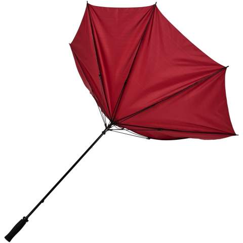 Golf umbrella with a polyester canopy fitting 2 persons. It has a sturdy metal shaft and a high quality full fiberglass frame, offering maximum flexibility in windy conditions. Curved EVA handle, plastic tips and top. Available in a wide variety of contemporary colours and has a large decoration area on each of the panels.