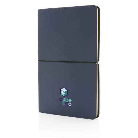 Dieses moderne Luxus-A5-Notebook ist unglaublich weich und edel. Es verfügt über 96 Blatt/192 Seiten mit 80gr /m² cremefarbenem liniertem Papier für Ihre Ideen und Gedanken. Das weiche, strapazierfähige PU-Cover mit schlichtem, schwarzem, elastischem, horizontalem Verschluss. Ideal für den Alltag und auf Reisen.