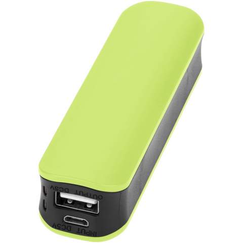 This compact design powerbank with a 2000 mAh rechargeable lithium-ion battery, provides enough power to charge smartphones, MP3 players and many other devices. Includes a USB to Micro USB charging cable. Input 5V/1A, output 5V/1A. Supplied in a white blank gift box.