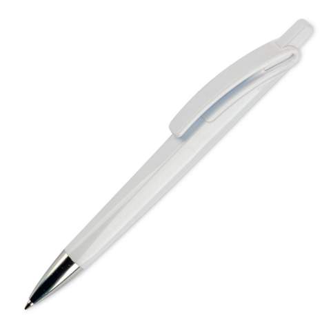 Toppoint Kugelschreiber Design. Kugelschreiber mit einem vollfarbigen Gehäuse und einem transparenten Clip, inkl. einer Metallspitze und einer Jubomine: Minenfarbe: blau. 