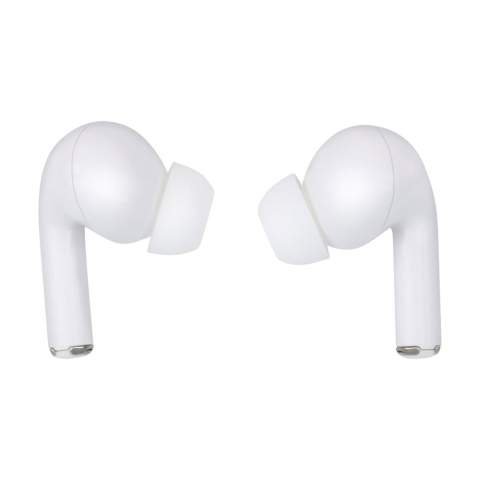 True wireless écouteurs stéréo sans fil (40 mAh par écouteur) avec embouts en silicone de la marque Grundig. Dans un étui de rangement rechargeable. Les écouteurs utilisent la technologie Bluetooth (version 5.3) pour une connexion fluide et sont équipés d'un indicateur de batterie à LED. Les écouteurs peuvent être rechargés dans l'étui de chargement de 230 mAh en 1 heure et demie. Durée d'écoute maximale de 4 heures lorsqu'ils sont complètement chargés. Avec une excellente reproduction sonore, un volume réglable, un appairage automatique pour une connexion automatique et une commande tactile. Écoutez de la musique et répondez aux appels en mode mains libres sans vous déplacer grâce au microphone intégré. Portée jusqu'à 10 mètres. Comprend un câble de chargement USB-A/USB Type-C et un mode d'emploi. Emballage par pièce.