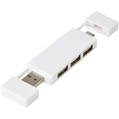 2.0 USB hub with 3 ports, with USB-A and Type-C input.
