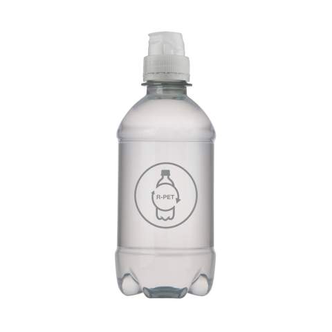 330 ml natural spring water in an R-PET bottle with sports cap. Cap colour transparent.