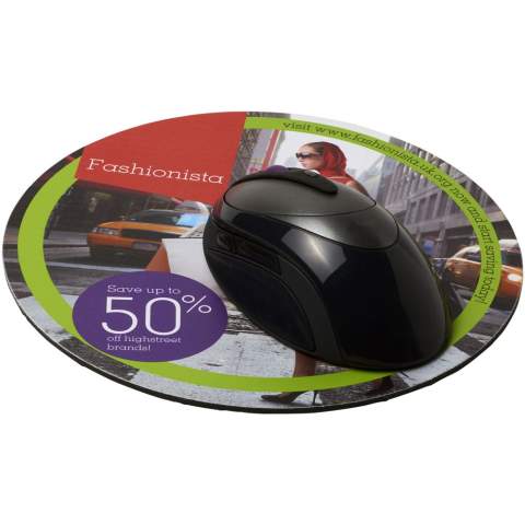 Mouse mat offering a large branding area and great print quality. Supplied on a quality black foam base.