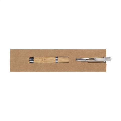 Sturdy cardboard sleeve as a modern gift wrapping and protection for (eco) ballpoint pens, touchscreen pens and propelling pencils. Suitable for 1 writing instrument.