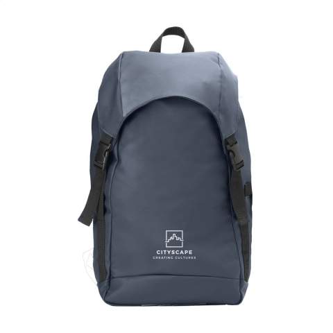 Sac à dos très spacieux en polyester souple, hydrofuge et 100 % recyclé. Ce sac à dos comporte un compartiment principal très spacieux avec un compartiment séparé pour ordinateur portable (jusqu'à 15,6 pouces), une poche zippée supplémentaire sur le côté et une poche pour une bouteille d'eau. Les bretelles et le dos réglables sont dotés d'un filet respirant et d'une mousse pour un plus grand confort de portage. Finition soignée et doublure en polyester 210D 100 % recyclé. Il est équipé d'un cordon de serrage, d'un rabat avec boutons-pression et d'un élément réfléchissant pour une meilleure visibilité dans l'obscurité. Parfait comme sac de sport, avec beaucoup d'espace pour les vêtements et les chaussures, mais aussi comme sac de voyage ou sac d'école. Certifié GRS. Matière recyclée totale : 73%. Capacité 650 ml. Capacité env. 20 litres.
