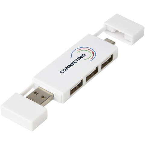 2.0 USB hub with 3 ports, with USB-A and Type-C input.