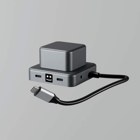 Hier gibt es keine Kompromisse! Unser Hub ist aus recyceltem Aluminium gefertigt, bietet eine stressfreie Rotation, unterstützt das Laden von Laptops mit bis zu 100 W PD und verfügt über mehrere Anschlüsse - 2 USB-A, 2 USB-C, HDMI und einen Audioanschluss. Erhöhen Sie Ihre Konnektivität auf nachhaltige Weise!