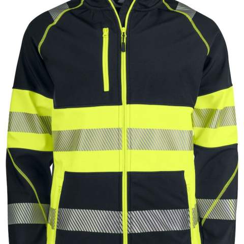 • softshell met goede ademende eigenschappen<br />• waterdichte ritssluitingen<br />• voering<br />• zijzakken met ritssluiting<br />• kinbescherming<br />• interne stormflap<br />• gesegmenteerde banden met stretch<br />• lus voor badgehouder