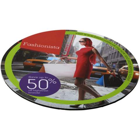 Mouse mat offering a large branding area and great print quality. Supplied on a quality black foam base.