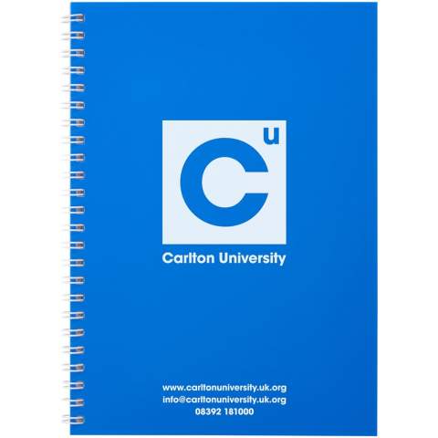 Rothko spiral A5 notebook. Colourful and budget friendly notebook with a polypropylene front cover. Standard model includes 50 blank sheets of 80g/m2 paper. Some colours also available with 100 sheets. 