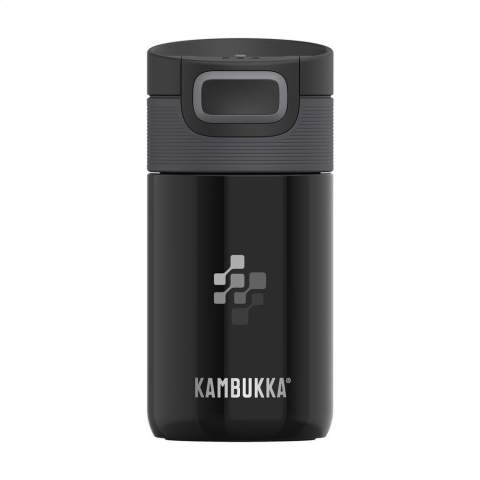The ideal thermo bottle for when you’re on the go made by Kambukka® • excellent quality • beautiful design • handy and small size • vacuum insulated 18/8 stainless steel • keeps drinks hot for up to 5 hours and cold for up to 11 hours • 3-in-1 lid with 2 drinking positions: push to take a quick sip, or open it completely to drink just as comfortably as from a mug, without spilling • easy to clean thanks to Snapclean®: just pinch and pull to remove the inner mechanism • universal lid: also fits on other Kambukka® drinking bottles • the lid is dishwasher-safe - wash the cup by hand • non-slip base • 100% leakproof • capacity 300 ml.  STOCK AVAILABILITY: Up to 1000 pcs accessible within 10 working days plus standard lead-time. Subject to availability.