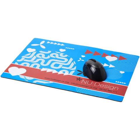 Enhance your workspace with the A2 desk mat, providing ample space and large branding areas for prominent logo placement. Durable and non-slip, it’s perfect for protecting desks and showcasing your brand. Supplied on a quality black foam base.