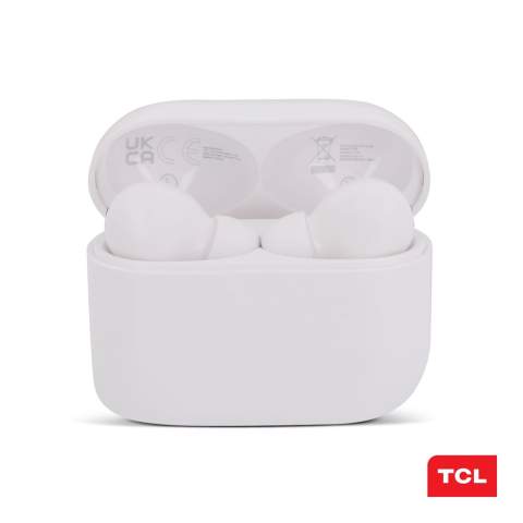 With the TCL Moveaudio S108, you'll enjoy 6 hours of listening time, up to 20 hours with the charging case, so you'll always enjoy an optimal music experience. Make clear calls with ENC to filter out background noise for clear conversations using Beamforming pickup technology.