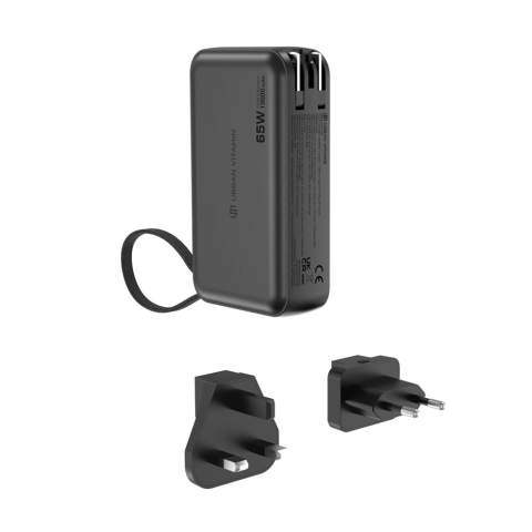 Mit dem ultimativen GAN-Ladegerät, das ultraschnelles Laden mit 65W ermöglicht, ist das Hybridladen nun Realität geworden. Eureka kann sowohl als 35W Powerbank als auch als 65W GAN-Wandladegerät verwendet werden. Während Sie Ihre Geräte aufladen, wird die Powerbank selbst aufgeladen. Nehmen Sie sie aus der Steckdose, um das Haus mit einer voll aufgeladenen Powerbank zu verlassen. GAN ist eine neue Ladetechnologie, die eine viel kleinere Größe für leistungsstarke Adapter, weniger Wärme und somit mehr Sicherheit sowie eine höhere Energieeffizienz ermöglicht, sodass beim Ladevorgang weniger Energie verloren geht. Eureka wird mit 1 USB-A-Port, 1 Type-C-Port und 1 integriertem Type-C-Kabel geliefert. Mit USA-, EU- und UK-Adapter, damit Sie sie überall hin mitnehmen können. Eureka wird aus einem RCS (Recycled Claim Standard) zertifiziert recycelten, feuerfesten PC hergestellt. Gesamtrezyklatgehalt: 22% basierend auf dem Gesamtgewicht des Artikels. PVC frei. Kunststoffreduzierte Verpackung.<br /><br />PowerbankCapacity: 10000<br />PVC free: true
