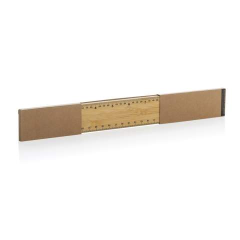Bamboo ruler made out of FSC® 100% bamboo. At 30 cm in length and with an extra thickness of 6mm this ruler is the perfect size for a wide range of tasks. Whether you are measuring fabric for a sewing project, marking up wood for a woodworking project, or laying out a design for a home renovation, this ruler has got you covered.  One of the standout features of the Timberson ruler is its double-sided design. With both metric and imperial measurements printed on either side, you will be able to work with ease no matter which system you prefer. The clear, easy-to-read markings ensure that you can quickly and accurately measure anything you need to. Packed in FSC® mix kraft packaging.<br /><br />TapeLengthMeters: 0.30