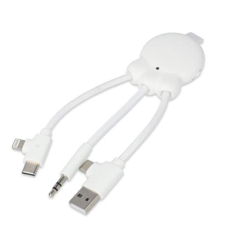 This wireless audio transmitter and charging cable is a must-have for music lovers on the go. With the TX function, you can easily transmit audio from sources like in-flight entertainment systems or fitness equipment to your earbuds or headphones, without the hassle of wires. The RX function allows you to turn any wired speaker into a wireless one, giving you the flexibility to enjoy your music wherever you are. Thanks to the built-in battery, which offers up to 8 hours of playtime, you can enjoy uninterrupted audio all day long. The dual adapters for both input and output ensure compatibility with a wide range of devices. This versatile and innovative device, made from recycled material, is the perfect tool for all your audio needs.