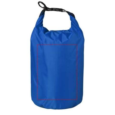 Un sac imperméable idéal pour le plein air. La fermeture à rabat avec boucle en plastique permet de garder les objets de valeur au sec et en sécurité. Peut être facilement attaché à un sac ou à une ceinture. Lorsque déplié et maintenu, la capacité du sac est de 10 litres.