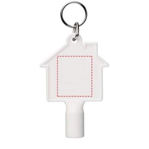 Utility key with keychain for items such as meter boxes and street poles. Made from recycled plastic. The dimensions for the opening is a triangular shape with 8 mm edges. Due to the nature of recycled plastic, colour shades may vary slightly, and there may be specks of colour. Made in the UK.