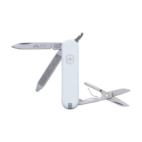 Original Swiss pocket knife from the Victorinox Officer's line: with ABS handle, connecting plates made from hard-anodised aluminium and tools made of 100% recycled steel. 5-pieces with 7 functions: knife, file with screwdriver, scissors, keyring, tweezers and toothpick. Includes instruction manual and lifetime warranty on material and manufacturing defects. Victorinox knives are a worldwide symbol for reliability, functionality and perfection. Please note local rules may apply regarding the possession and/or carrying of knives or multitools in public. Each item is individually boxed.