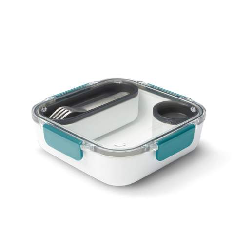 Inspiriert vom allerersten Lunchbox-Design von Black+Blum. Die Lunch Box Original sieht aus wie eine Keramikschüssel und enthält einen Innenbehälter sowie einen auslaufsicheren Soßentopf mit Garnierbereich im Deckel und eine Gabel aus Edelstahl. Mikrowellen- und spülmaschinenfest, abgesehen vom Tritan-Deckel. Ein eventeller Logodruck wird einer Spülmaschinenwäsche jedoch nicht standhalten.