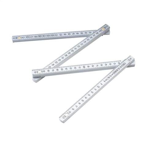 Folding ruler made from strong fibreglass, with a length of 2 metres. Calibrated according to European standards.