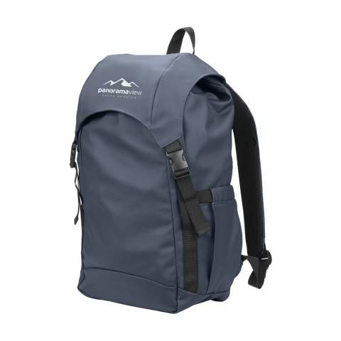 Sac à dos très spacieux en polyester souple, hydrofuge et 100 % recyclé. Ce sac à dos comporte un compartiment principal très spacieux avec un compartiment séparé pour ordinateur portable (jusqu'à 15,6 pouces), une poche zippée supplémentaire sur le côté et une poche pour une bouteille d'eau. Les bretelles et le dos réglables sont dotés d'un filet respirant et d'une mousse pour un plus grand confort de portage. Finition soignée et doublure en polyester 210D 100 % recyclé. Il est équipé d'un cordon de serrage, d'un rabat avec boutons-pression et d'un élément réfléchissant pour une meilleure visibilité dans l'obscurité. Parfait comme sac de sport, avec beaucoup d'espace pour les vêtements et les chaussures, mais aussi comme sac de voyage ou sac d'école. Certifié GRS. Matière recyclée totale : 73%. Capacité 650 ml. Capacité env. 20 litres.