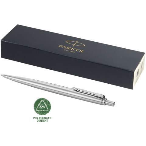 Jotter stands as an authentic design icon of the last 60 years. With covetable colours and a distinctive shape Jotter remains Parker's most popular pen, recognizable down to its signature click. Incl. Parker gift box. Delivered with patented QuinkFlow ballpoint refill. Exclusive design.