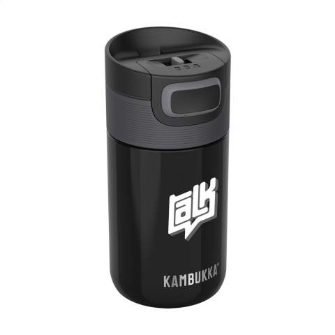The ideal thermo bottle for when you’re on the go made by Kambukka® • excellent quality • beautiful design • handy and small size • vacuum insulated 18/8 stainless steel • BPA-free • keeps drinks hot for up to 5 hours and cold for up to 11 hours • 3-in-1 lid with 2 drinking positions: push to take a quick sip, or open it completely to drink just as comfortably as from a mug, without spilling • easy to clean thanks to Snapclean®: just pinch and pull to remove the inner, dishwasher-safe mechanism • universal lid: also fits on other Kambukka® drinking bottles • the lid is heat-resistant and dishwasher-safe • non-slip base • 100% leakproof • capacity 300 ml.  STOCK AVAILABILITY: Up to 1000 pcs accessible within 10 working days plus standard lead-time. Subject to availability.
