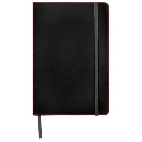 A5 Notizbuch mit farblich passendem elastischen Verschluss und Leseband. Inkl. 96 Blatt (60 g/m²), blanko.