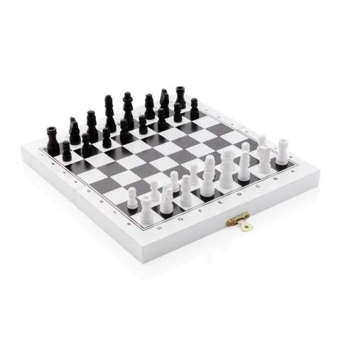Why get one game when you can play three! This 3 in 1 set of classic board games includes chess, checkers and backgammon. Offering endless hours of fun and logical-thinking, the double-sided multi board game set is the perfect Sunday afternoon activity. The box contains 2 dice, 30 backgammon pieces and a complete chess set. Made with FSC®certified wood. Comes in FSC®certified  kraft gift packaging.