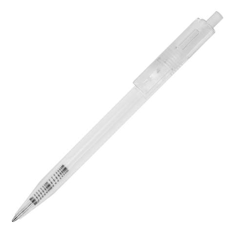 Stylo bille design Toppoint, fabriqué en Allemagne. Couleurs transparentes. Ce stylo possède une recharge X20 en écriture bleue.