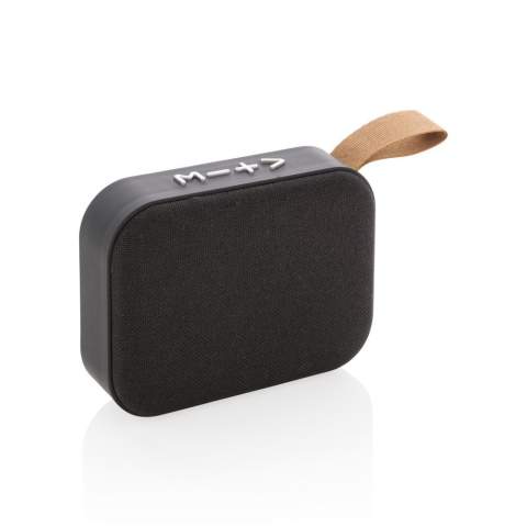 Haut-parleur 3W avec corps en ABS et finition soft touch, grille en tissu et le bas de l'enceinte est muni de bandes en caoutchouc pour une meilleure qualité sonore et une meilleure prise en main. Batterie 300 mAh pour une autonomie jusqu'à 3 heures sur une seule charge et une distance de connexion jusqu'à 10 mètres avec BT 5.0. Avec un câble USB-C pour charger le haut-parleur.<br /><br />HasBluetooth: True<br />NumberOfSpeakers: 1<br />SpeakerOutputW: 3.00