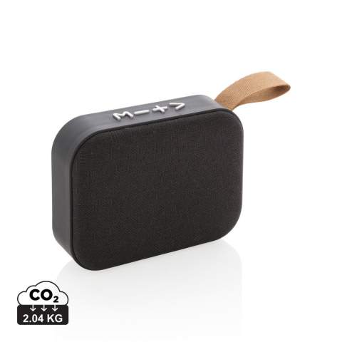 Haut-parleur 3W avec corps en ABS et finition soft touch, grille en tissu et le bas de l'enceinte est muni de bandes en caoutchouc pour une meilleure qualité sonore et une meilleure prise en main. Batterie 300 mAh pour une autonomie jusqu'à 3 heures sur une seule charge et une distance de connexion jusqu'à 10 mètres avec BT 5.0. Avec un câble USB-C pour charger le haut-parleur.<br /><br />HasBluetooth: True<br />NumberOfSpeakers: 1<br />SpeakerOutputW: 3.00