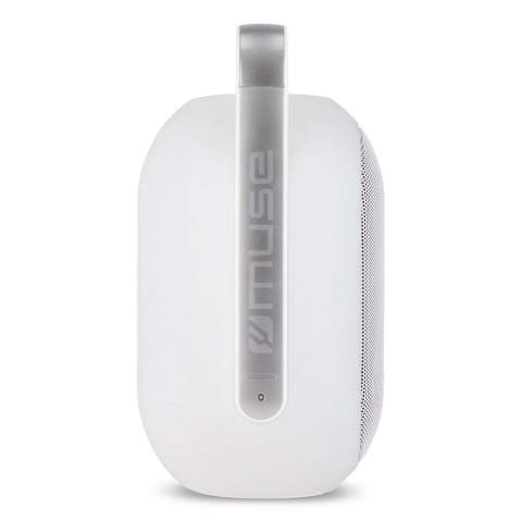 L'enceinte Muse Ambient Light Speaker est l'enceinte idéale pour toutes les occasions. Que vous vous détendiez à la maison, dans le jardin ou que vous fassiez une fête sur la plage, cette enceinte résistante aux éclaboussures délivre un son puissant avec une puissance de 60 W et offre un appairage NFC simple pour une connexion sans effort. Grâce à sa conception IPX4 résistante aux éclaboussures, l'enceinte Muse Ambient Light est idéale pour les activités de plein air. L'Ambient Light multicolore crée une atmosphère unique en changeant de couleur ou en réagissant automatiquement à la musique. Diffusez votre musique sans fil via Bluetooth et profitez de vos chansons préférées pendant 10 heures. L'enceinte dispose également d'options pratiques telles que les appels mains libres et 5 sons apaisants de la nature. Grâce au port de charge USB-C, vous pouvez facilement charger à la fois l'enceinte et les appareils externes. Que vous fassiez la fête ou que vous vous détendiez, l'enceinte Muse Ambient Light fournit le son et l'atmosphère parfaits.