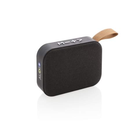 Haut-parleur 3W avec corps en ABS et finition soft touch, grille en tissu et le bas de l'enceinte est muni de bandes en caoutchouc pour une meilleure qualité sonore et une meilleure prise en main. Batterie 300 mAh pour une autonomie jusqu'à 3 heures sur une seule charge et une distance de connexion jusqu'à 10 mètres avec BT 5.0. Avec un câble USB-C pour charger le haut-parleur.<br /><br />HasBluetooth: True<br />NumberOfSpeakers: 1<br />SpeakerOutputW: 3.00