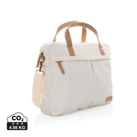 Maak het dagelijkse woon-werkverkeer een beetje makkelijker en een stuk stijlvoller met deze 16oz. laptoptas van gerecycled canvas. Deze tas heeft een gewatteerd 15,6-inch laptopvak en een ruim voor- en achtervak voor je andere dagelijkse benodigdheden. 2% van de opbrengst van elk verkocht Impact-product wordt gedoneerd aan Water.org. Samenstelling 60% gerecycled katoen en 40% gerecycled polyester Voering van 150D gerecycled polyester.<br /><br />FitsLaptopTabletSizeInches: 15.6<br />PVC free: true
