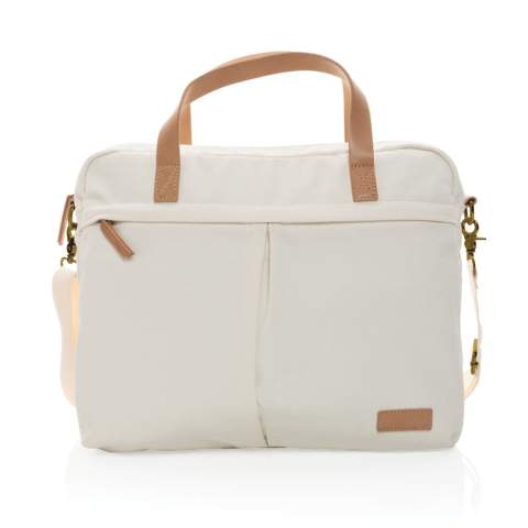 Maak het dagelijkse woon-werkverkeer een beetje makkelijker en een stuk stijlvoller met deze 16oz. laptoptas van gerecycled canvas. Deze tas heeft een gewatteerd 15,6-inch laptopvak en een ruim voor- en achtervak voor je andere dagelijkse benodigdheden. 2% van de opbrengst van elk verkocht Impact-product wordt gedoneerd aan Water.org. Samenstelling 60% gerecycled katoen en 40% gerecycled polyester Voering van 150D gerecycled polyester.<br /><br />FitsLaptopTabletSizeInches: 15.6<br />PVC free: true