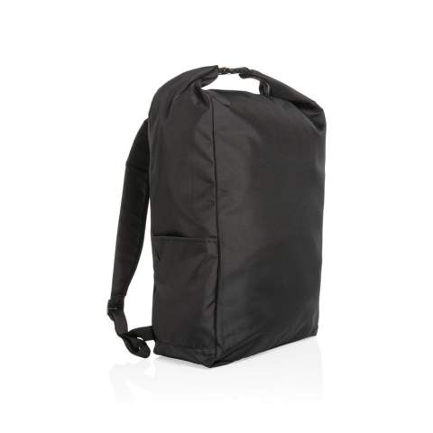 No greenwashing, but telling a true story about sustainability! This Impact 300D RPET rolltop backpack is made with AWARE™ tracer. With AWARE™, the use of genuine recycled fabric materials and water reduction impact claims are guaranteed, by using the AWARE disruptive physical tracer and blockchain technology. Save water and use genuine recycled fabrics. With the focus on water 2% of proceeds of each Impact product sold will be donated to Water.org. Keep it simple and stylish with this rolltop backpack. A perfect size for all your essentials. This backpack has reused 11,6 500ml PETbottles. Water savings are based on figures when compared to conventional fibre. This calculated indication is based on reliable LCA data as published by Textile Exchange in their Material Snapshots 2016.<br /><br />PVC free: true