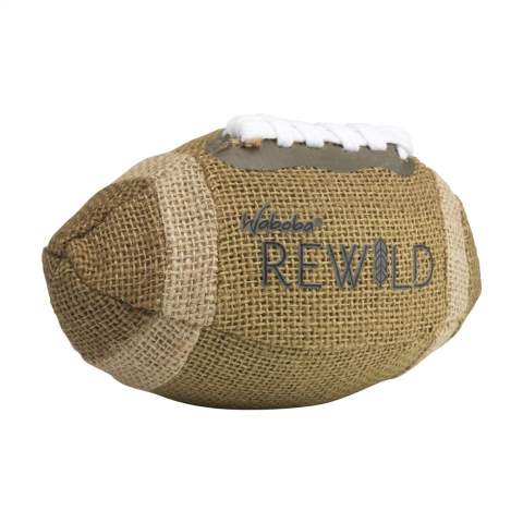 American football (Ø 10 cm)  from the first world’s first line of sustainable beach and outdoor sporting goods made from plants! A combination of jute, natural rubber and wood.  Waboba uses materials that are good for the environment and donates a portion of its profits to organizations committed to protecting and preserving the environment. Each item is supplied in an individual brown cardboard box.