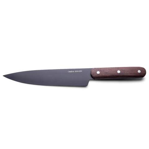 Beautiful design knife set from Orrefors Jernverk. These models are a "must" in the kitchen. A chef's knife (15 cm), a Japanese chef's knife (20 cm) and a tomato knife (13 cm) of the highest quality. Delivered in a beautiful gift box. The Swedish designer Jon Eliason is responsible for this modern design.