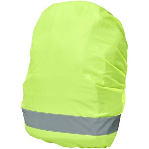 Ideal safety bag cover for cyclists, hikers, commuters, etc. An extra flexible safety accessory that increases visibility, while keeping the contents of the bag dry. Made of high performance waterproof WP 600 lime fluorescent material with reflective film. This product is not classified as a personal protective equipment as per Regulation EU/2016/425.