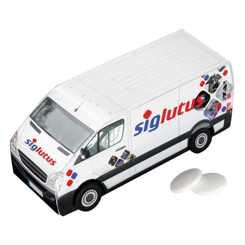 Delivery truck all-over full color printed, filled with approx. 100 grams of Imperiales peppermint