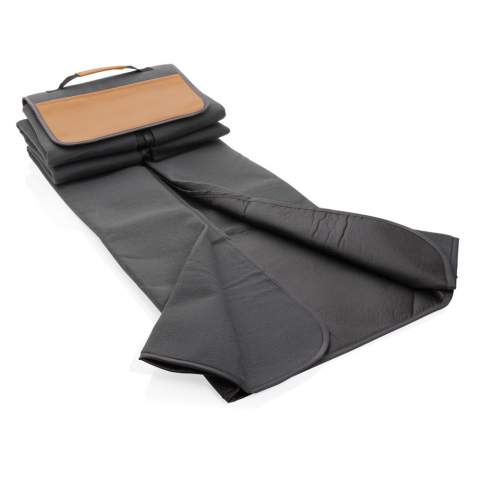 This Impact Aware™ picnic blanket features comfortable fleece with foam padding and PEVA backing. The PU pocket is perfect for storing small essentials. The blanket measures 150 x 130cm unfolded. Incorporating the AWARE™ tracer that validates the genuine use of recycled materials. Each picnic blanket saves 16.6 litres of water. 2% of proceeds of each Impact product sold will be donated to Water.org.