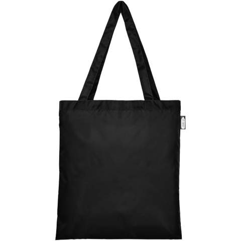 Durable bag made of 100% recycled, post-consumer plastic which contributes to the reduction of plastic waste. Features two handles with a dropdown height of 27 cm. Resistance up to 5 kg weight.