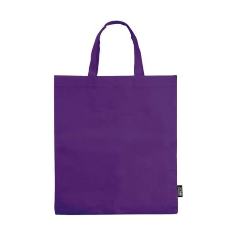Farbige Non-Woven Tragetasche mit kurzen Griffen. Große Druckfläche.